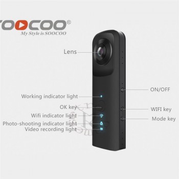 DHL HB720 Handheld Dual-lens Panoramic Outdoor Sports Camera VR HD 4K Camera Built-in WIFI AP Contact Phone