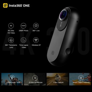 Insta360 ONE 4K 360 VR Video Action Camera Sport Camera 24MP Bullet Time 6-Axis Gyroscope Support BT for iPhone Cam