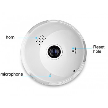 360 Degree Video Camera Panorama 1.3 - 2  -  5 Million Pixel Bulb  With Hotspot Wireless WiFi Mobile Phone Remote Dual Light IP