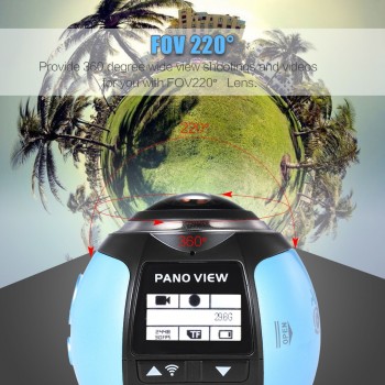 Andoer V1 360 Panorama Camera Wifi 2448P 16M Mini Sports Action Camera Fisheye Film Source Mini Action Camera Camcorder