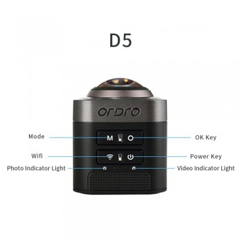 Ordro Brand 360 Degree Full View Camcorder D5 1080p  Portable Digital Video Camera WIFI Video Recording HDMI Output VR