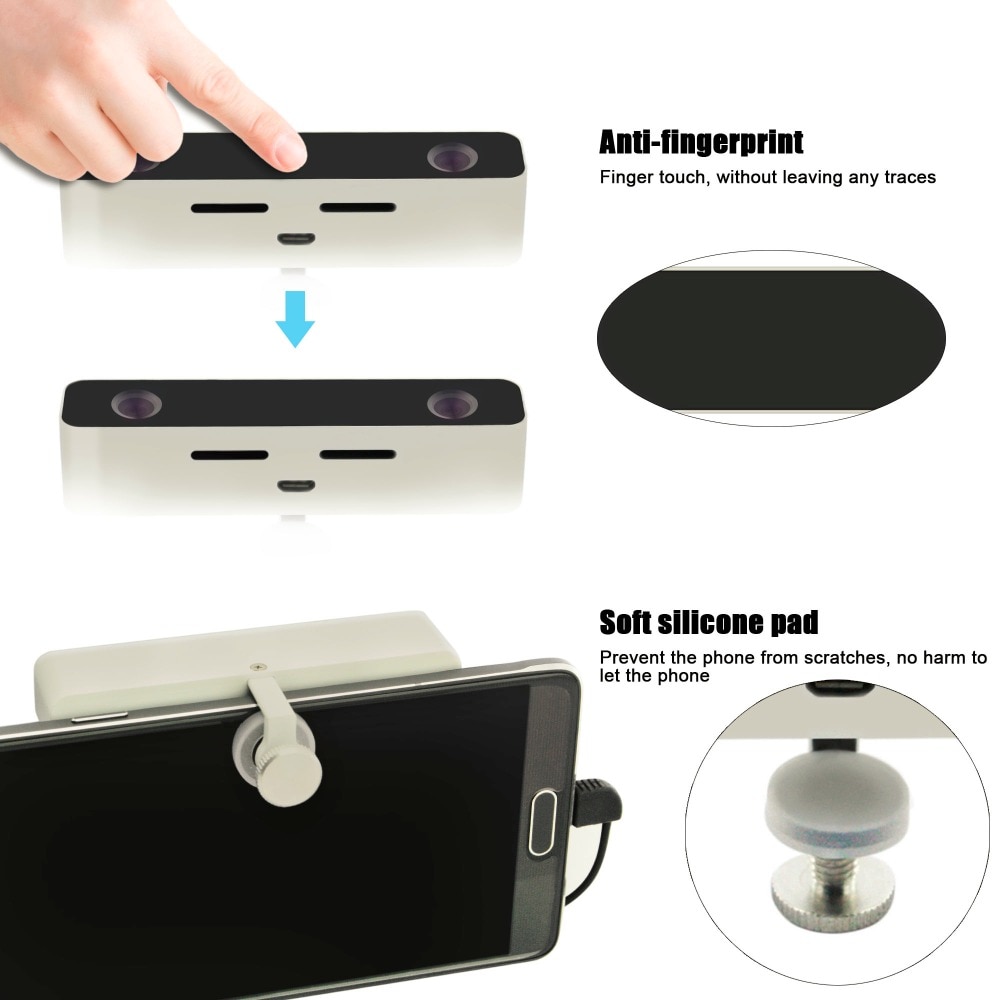 SVPRO HD Pano Camera Binocular Lens VR Mode SBS Image Android Mobile Phone 360 VR Camera With Micro/Type C Connected