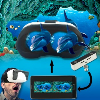 SVPRO HD Pano Camera Binocular Lens VR Mode SBS Image Android Mobile Phone 360 VR Camera With Micro/Type C Connected