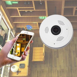 Panoramic Wireless IP Camera Audio Video WiFi Fish-eye Lens Wide Angle 10m/30ft Night Vision VR CCTV