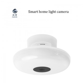 Wifi Fish-eye Panoramic Camera WIFI Bulb Light CCTV Smart Home Radar Induction Light IR Night Vision 2-way Intercom Remote Surve