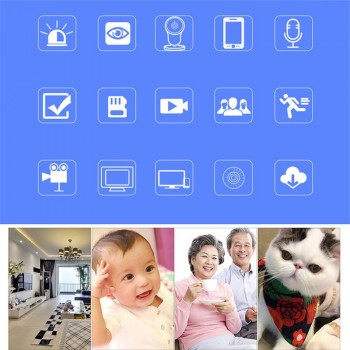 Tycipy 360 Degree View Camera Motion Detection Monitor 1080P WiFi Pan-tilt Night Vision Smart  Camera