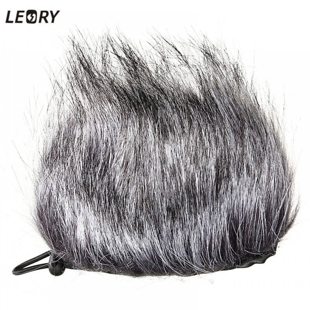 LEORY Artificial Fur Wind Microphone Cover Muff Windscreen Sleeve Shield For Zoom H1 H2N H4N Q3 For Sony D50 Recorder 120x130mm