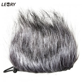LEORY Artificial Fur Wind Microphone Cover Muff Windscreen Sleeve Shield For Zoom H1 H2N H4N Q3 For Sony D50 Recorder 120x130mm