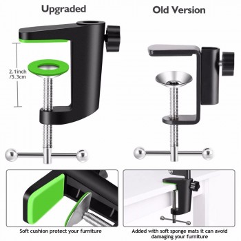 Microphone Suspension Mic Stand Boom Scissor Arm Stand Microphone Clip with 5/8 Screw for Blue Yeti, Snowball and All Other Mic
