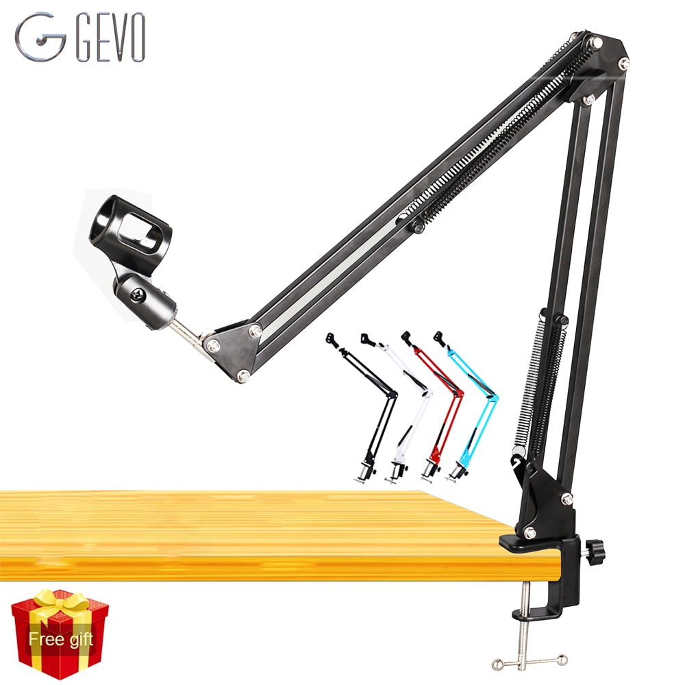 NB 35 Stand For Microphone Suspension Arm Adjustable Metal Boom Scissor Arm Holder With Mic Clip Table Mounting Clamp For BM 800