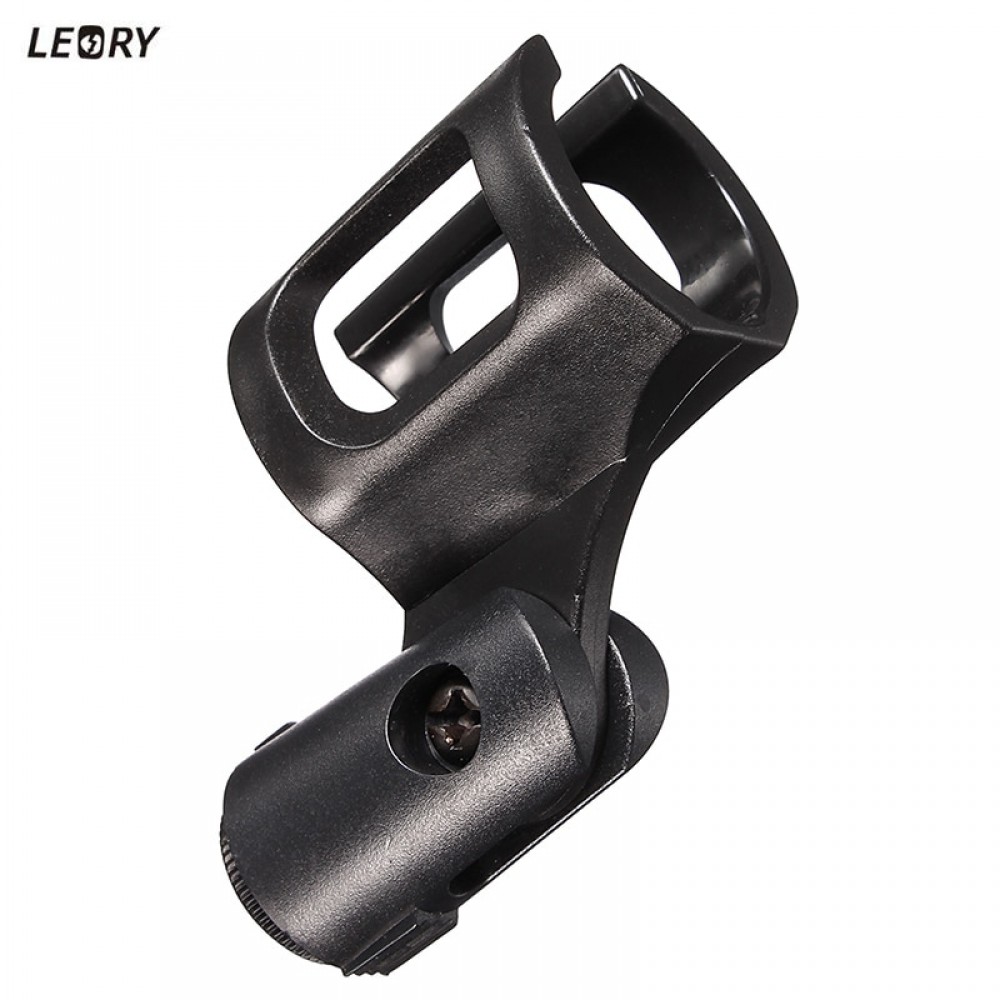 LEORY Plastic Black Mic Microphone Stand Clip Clamp Holder Mic Bracket Stand For Wired/Wireless Microphones Accessories