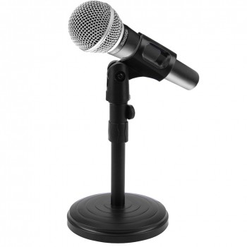 Foldable Desktop Tripod Mic Stand Adjustable Angle Foldable Table Tops Microphone Mount Holder Stand Bracket Plastic Black