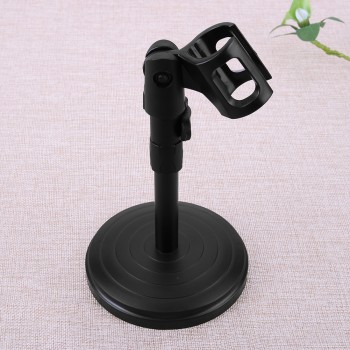 Foldable Desktop Tripod Mic Stand Adjustable Angle Foldable Table Tops Microphone Mount Holder Stand Bracket Plastic Black