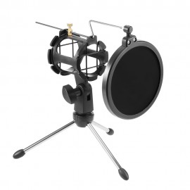 PS - 05 Adjustable Studio Condenser Stand Desktop Tripod For Mic Microphone Holder With Windscreen Filter Cover