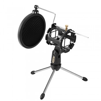 PS - 05 Adjustable Studio Condenser Stand Desktop Tripod For Mic Microphone Holder With Windscreen Filter Cover