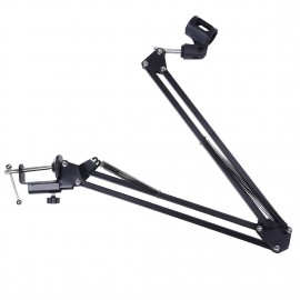 Microphone Stand Holder Auction Support Port Microphone Black Steel + Aluminum Alloy Adjustable Base