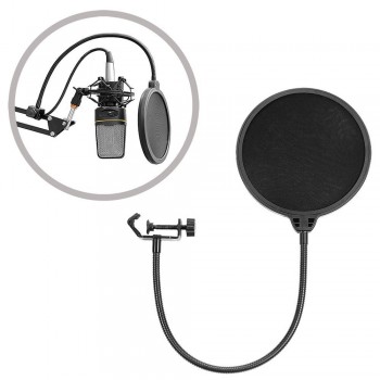 MPF-6 Pop Filter Professional Pop Shield Bilayer Recording Spray Guard Windproof net Cantilever Bracket For Studio Microphone