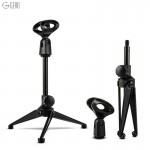 GEVO Professional Adjustable Desktop Handheld Table Tripod Microphone MIC Stand Holder with Clip Mount Shock for KTV Karaoke
