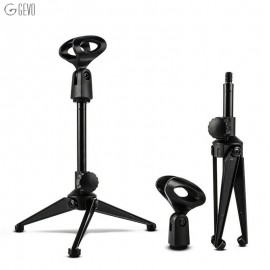 GEVO Professional Adjustable Desktop Handheld Table Tripod Microphone MIC Stand Holder with Clip Mount Shock for KTV Karaoke