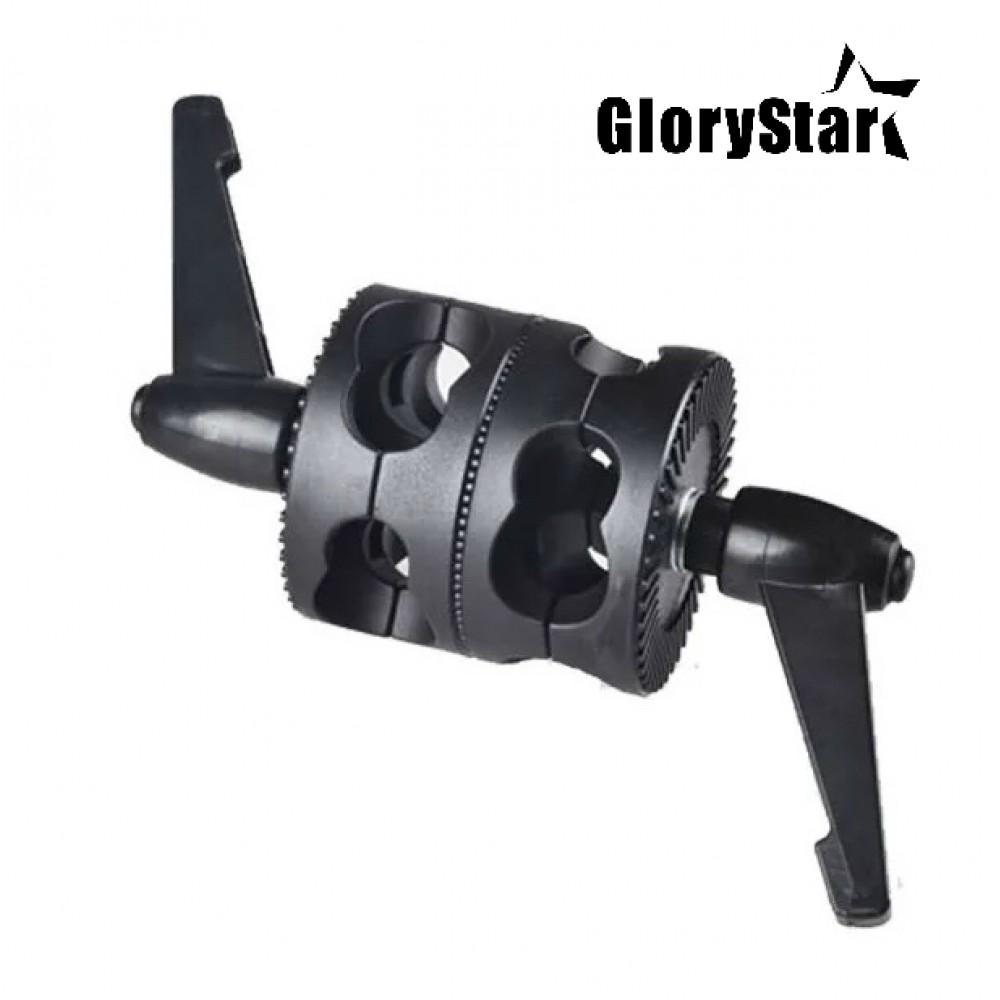 Glory Star Swivel Dual Head Grip Holder Bracket for Photo Studio Boom Reflector Arm Support Dual Grip Head Angle Clamp