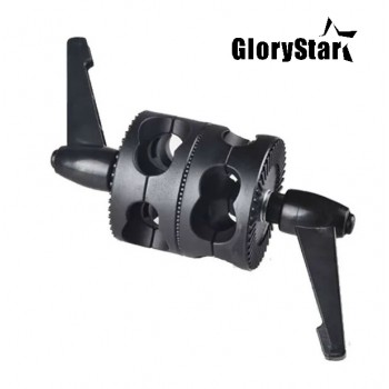 Glory Star Swivel Dual Head Grip Holder Bracket for Photo Studio Boom Reflector Arm Support Dual Grip Head Angle Clamp
