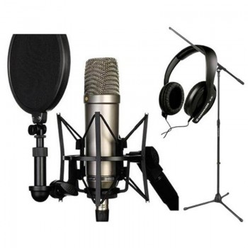 Professional Microphone Mic Shock Mount with Pop Shield Articulating Head Telescoping Height Microphone Holder Stand Bracket