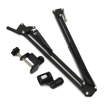 Leory NB - 35 Extendable Recording Microphone Stand Suspension Boom Scissor Arm Holder with Microphone Clip Table Mounting Clamp