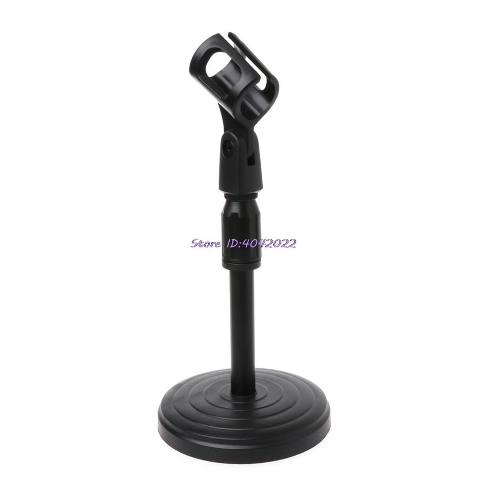 Foldable Desktop Tripod Mic Stand Adjustable Angle Foldable Table Tops Microphone Mount Holder Stand Bracket Plastic Black