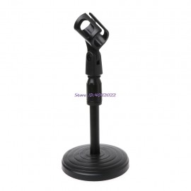 Foldable Desktop Tripod Mic Stand Adjustable Angle Foldable Table Tops Microphone Mount Holder Stand Bracket Plastic Black