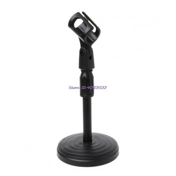 Foldable Desktop Tripod Mic Stand Adjustable Angle Foldable Table Tops Microphone Mount Holder Stand Bracket Plastic Black