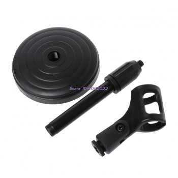 Foldable Desktop Tripod Mic Stand Adjustable Angle Foldable Table Tops Microphone Mount Holder Stand Bracket Plastic Black