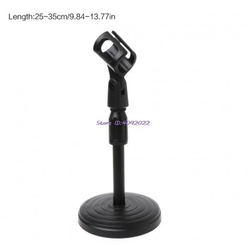 Foldable Desktop Tripod Mic Stand Adjustable Angle Foldable Table Tops Microphone Mount Holder Stand Bracket Plastic Black