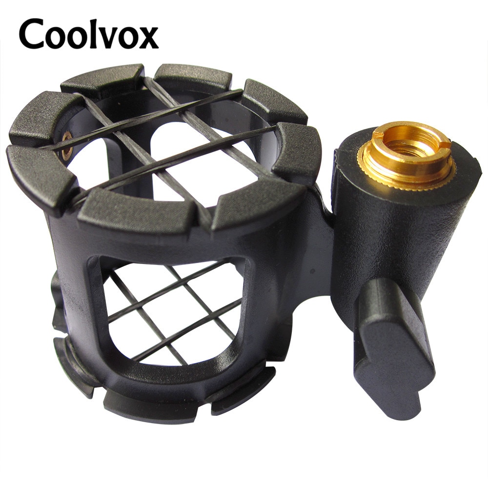 On Stage Handheld Microphones Stand Shock Mounting Clamp Dynamic Mic Suspension Boom Scissor Arm Stand Holder Black MIKE Clip