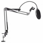 TOP NB-35 Microphone Suspension Arm Stand Clip Holder and Table Mounting Clamp Pop Filter Windscreen Mask Shield Clip Kits