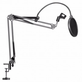 TOP NB-35 Microphone Suspension Arm Stand Clip Holder and Table Mounting Clamp Pop Filter Windscreen Mask Shield Clip Kits