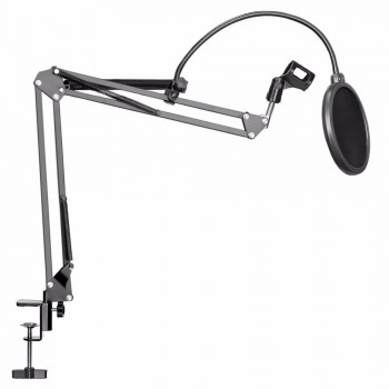 TOP NB-35 Microphone Suspension Arm Stand Clip Holder and Table Mounting Clamp Pop Filter Windscreen Mask Shield Clip Kits