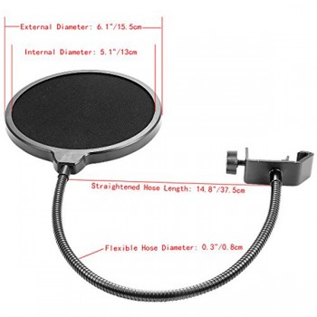 TOP NB-35 Microphone Suspension Arm Stand Clip Holder and Table Mounting Clamp Pop Filter Windscreen Mask Shield Clip Kits