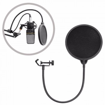 TOP NB-35 Microphone Suspension Arm Stand Clip Holder and Table Mounting Clamp Pop Filter Windscreen Mask Shield Clip Kits