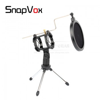 Desktop Mic Stand Tripod Microphone Stand Clip Holder Shock Mount For AKG C451B C391B SE300B SE 300B Pop Filter Mesh Windscreen