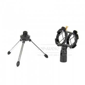 Desktop Mic Stand Tripod Microphone Stand Clip Holder Shock Mount For AKG C451B C391B SE300B SE 300B Pop Filter Mesh Windscreen