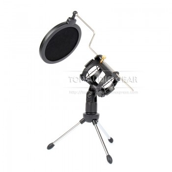 Desktop Mic Stand Tripod Microphone Stand Clip Holder Shock Mount For AKG C451B C391B SE300B SE 300B Pop Filter Mesh Windscreen