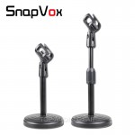 Free Shipping Round Base Desktop Mic Stand Table Desk Top Microphone Stand Boom Clip Holder Mount Clamp Clasp Adjustable Height