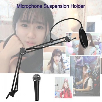 ALLOYSEED Vocal Recording KTV Karaoke Microphone Arm Holde Suspension Boom Scissor Stand Holder Mic Floor Mount Support Bracket