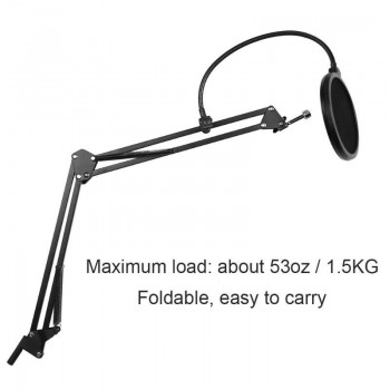 ALLOYSEED Vocal Recording KTV Karaoke Microphone Arm Holde Suspension Boom Scissor Stand Holder Mic Floor Mount Support Bracket