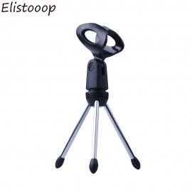 Elistooop Mini Portable Table Tops Microphone Tripod Zinc Alloy Mic Stand Bracket Desktop Adjustable Microphones Tripods Holder