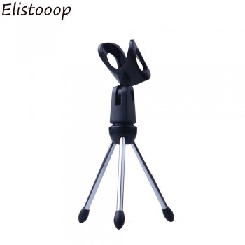 Elistooop Mini Portable Table Tops Microphone Tripod Zinc Alloy Mic Stand Bracket Desktop Adjustable Microphones Tripods Holder