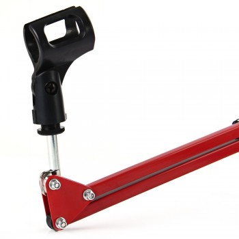 NB-35 Professional Adjustable Metal Suspension Scissor Arm Microphone Stand Holder for Mounting on PC Laptop Notebook-Red color
