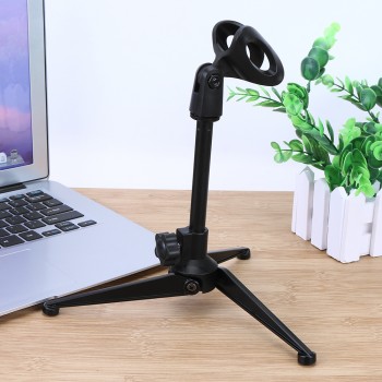 Professional Adjustable Microphone Tripod Stand Bracket Foldable Desktop Table Tops Mic Plastic Tripods Holder Stabilizer