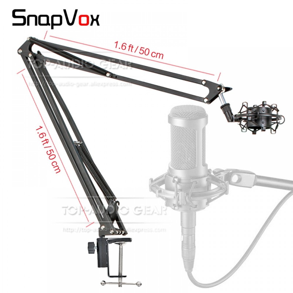 Suspension Scissor Arm Tabletop Mic Stand Boom Clip Holder Shock Mount For AUDIO TECHNICA AT 2020 2035 ATR 2500 Microphone Stand