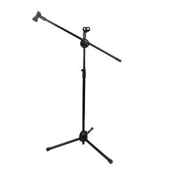 NB-107 Professional Microphone Stand Metal Dual Microphone Holder Tripod Adjustable Double-headed Clip Telescopic Boom Support